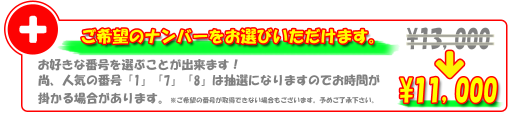 希望ナンバー画像